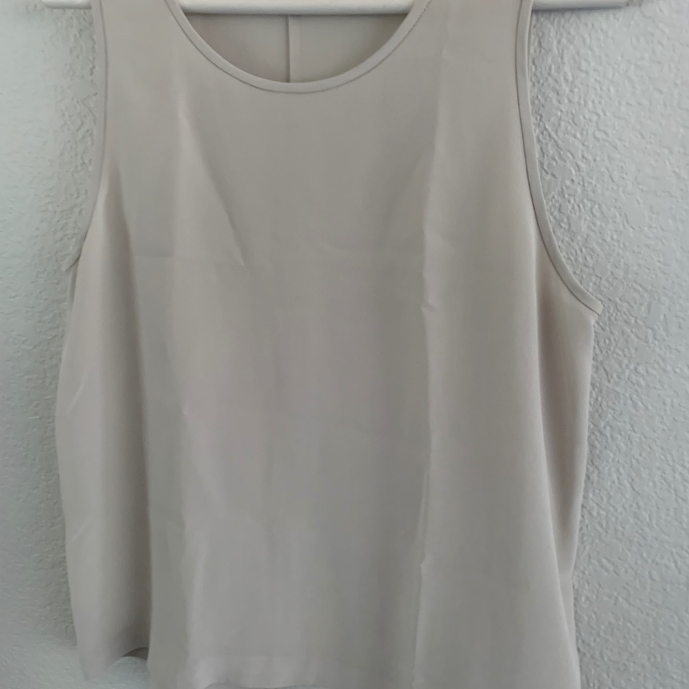 Everlane pale gray silk shell
